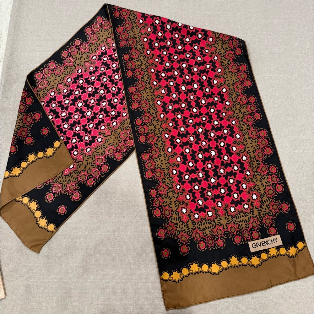 Givenchy Pink and Black Retro Scarf